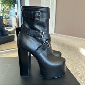Saint Laurent Cherry Moto Boots